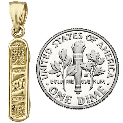 14K Gold 3-D Skateboard Charm