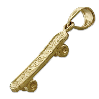 14K Gold 3-D Skateboard Charm