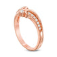 Previously Owned - 0.20 CT. T.W. Natural Diamond Crown Contour Wedding Band in Solid 14K Rose Gold
