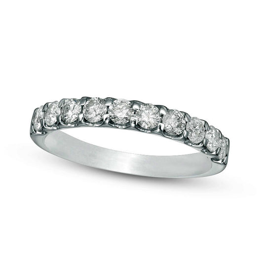 Previously Owned - 0.88 CT. T.W. Natural Diamond Wedding Band in Solid 10K White Gold