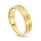 Previously Owned - Men's 0.20 CT. T.W. Natural Diamond Three Stone Wedding Band in Solid 10K Yellow Gold