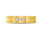 Previously Owned - Men's 0.20 CT. T.W. Natural Diamond Three Stone Wedding Band in Solid 10K Yellow Gold