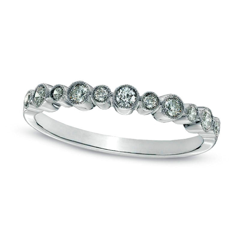 Previously Owned - 0.25 CT. T.W. Natural Diamond Bezel-Set Anniversary Band in Solid 10K White Gold