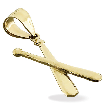 14K Gold Crossing Baseball Bats Charm