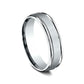 Previously Owned - Men's 6.0mm Satin Finish Stepped Edge Comfort-Fit Wedding Band in Solid 10K White Gold