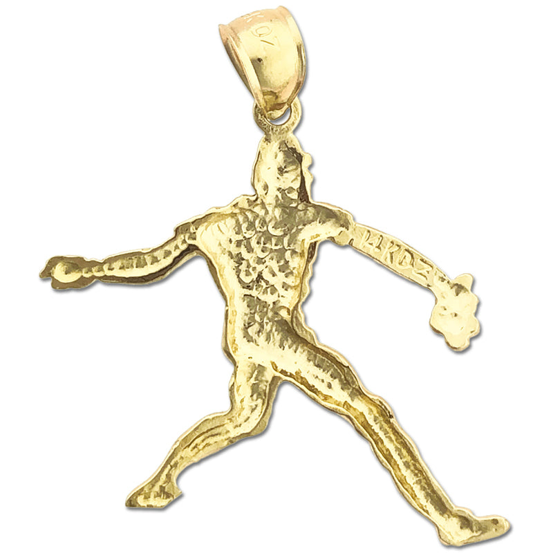 14K Gold Baseball Pitcher Pendant