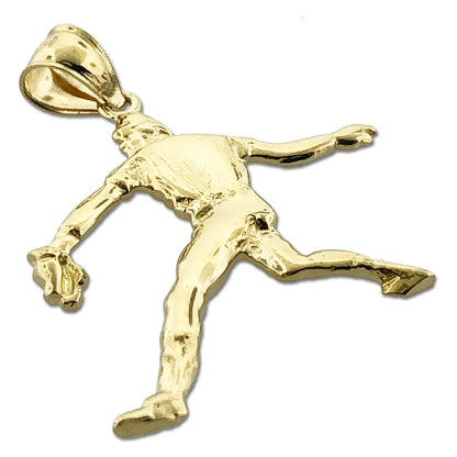 14K Gold Baseball Pitcher Pendant