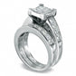 Previously Owned - 3.0 CT. T.W. Quad Square-Cut Natural Diamond Bridal Engagement Ring Set in Solid 14K White Gold