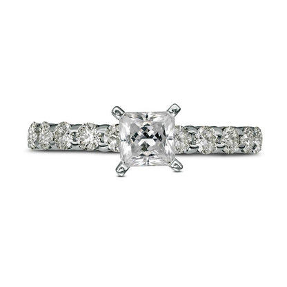 Previously Owned - 1.0 CT. T.W. Princess-Cut Natural Diamond Engagement Ring in Solid 14K White Gold