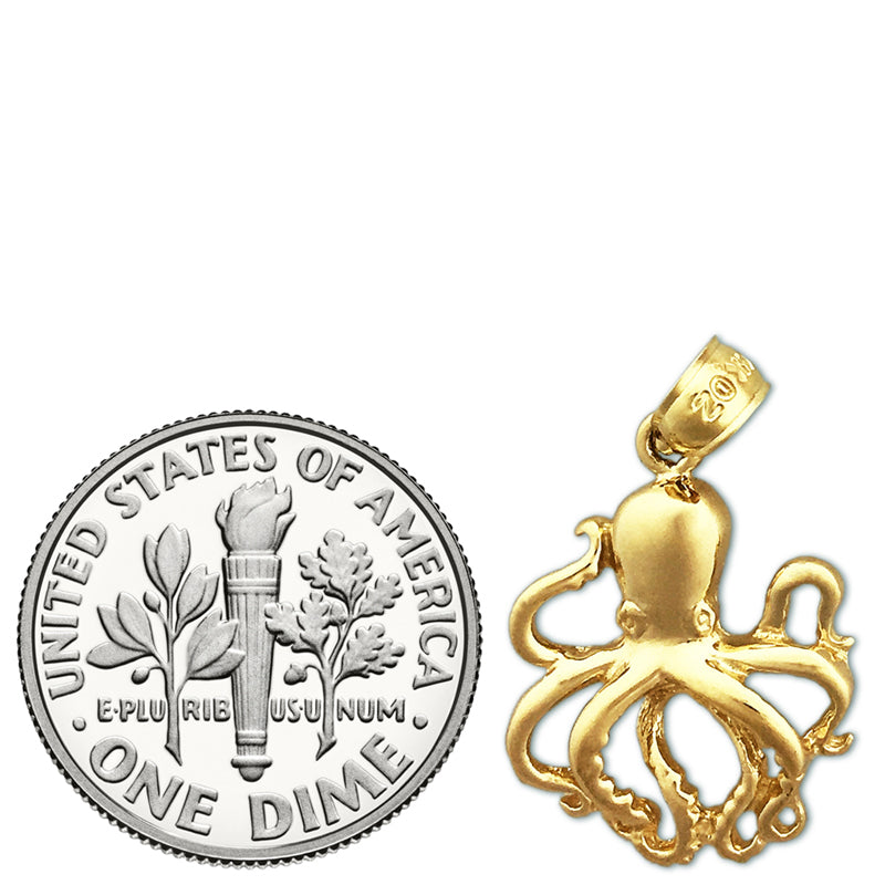 14K Gold Cephalopod Octopus Charm