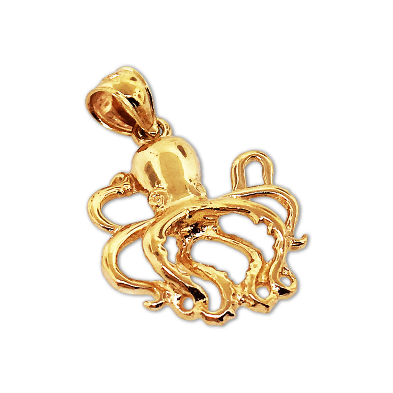 14K Gold Cephalopod Octopus Charm