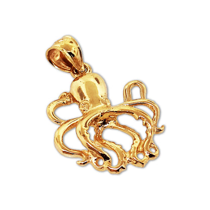 14K Gold Cephalopod Octopus Charm