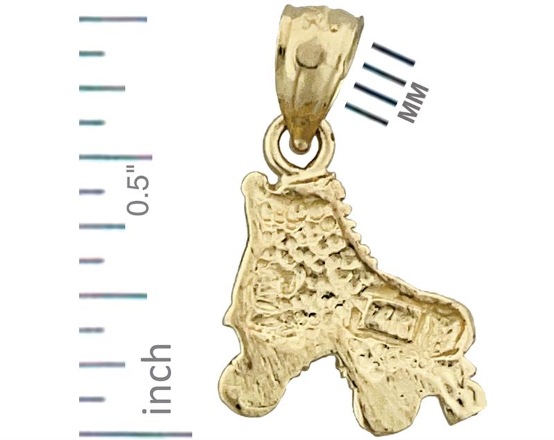 14K Gold Quad Roller Skate Charm