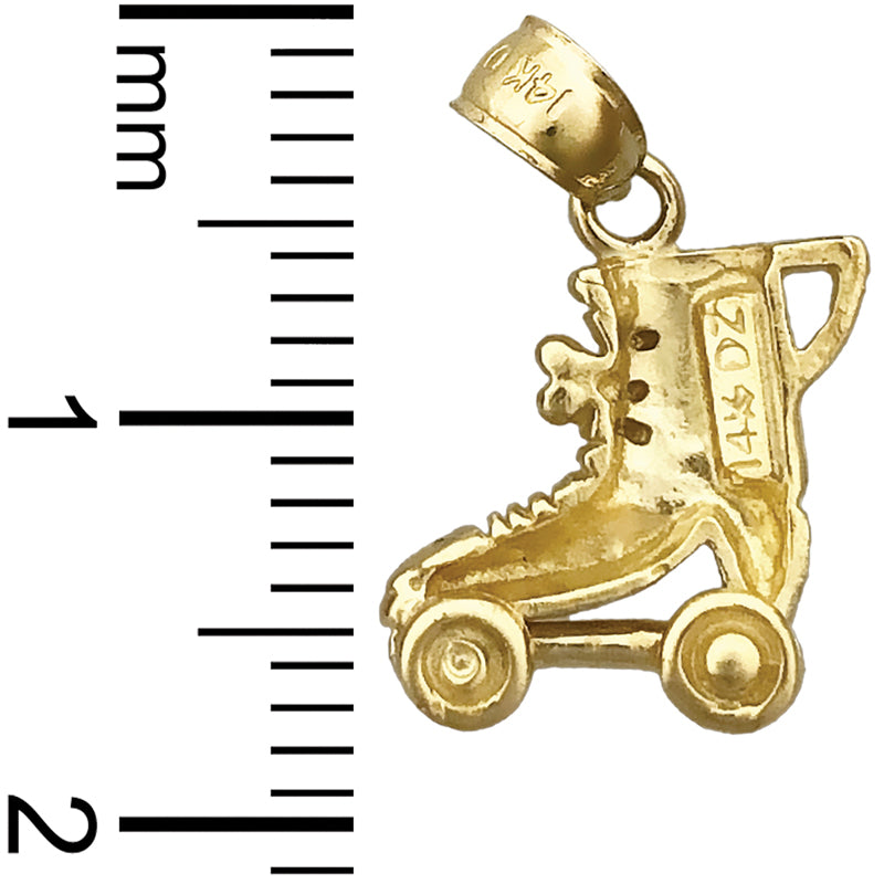 14K Gold Roller Skating Charm