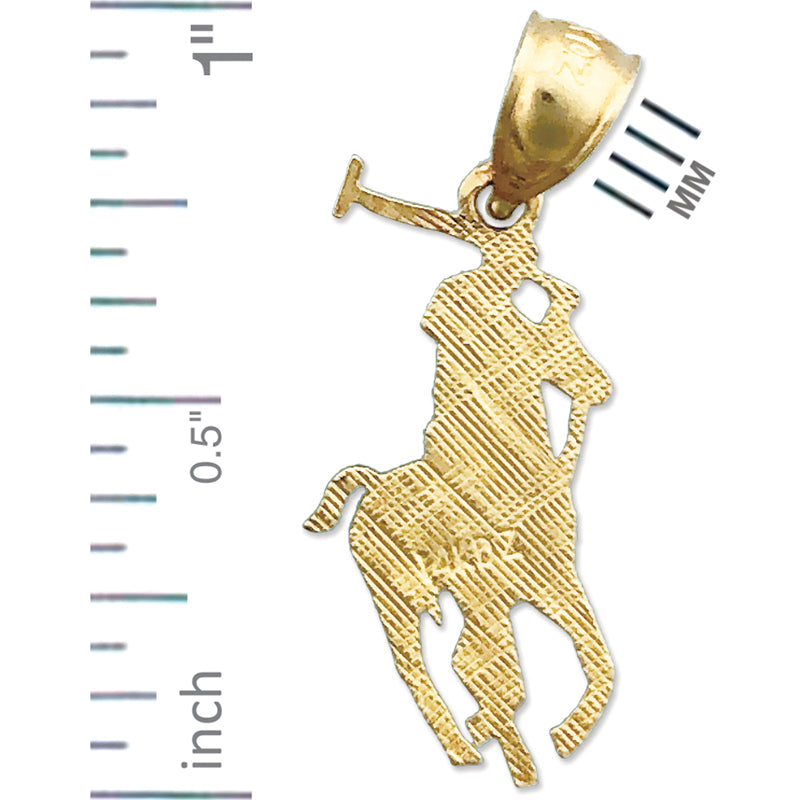 14K Gold Small Polo Charm