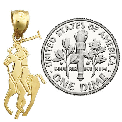 14K Gold Small Polo Charm