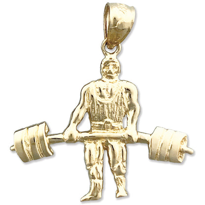 14K Gold Heavyweight Bodybuilder Pendant