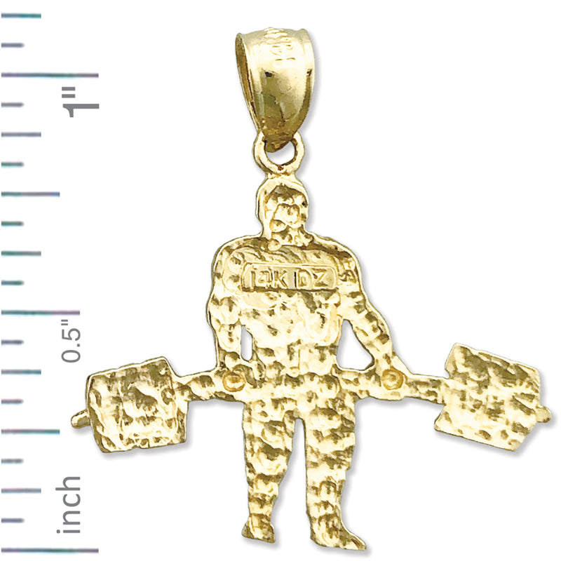 14K Gold Heavyweight Bodybuilder Pendant