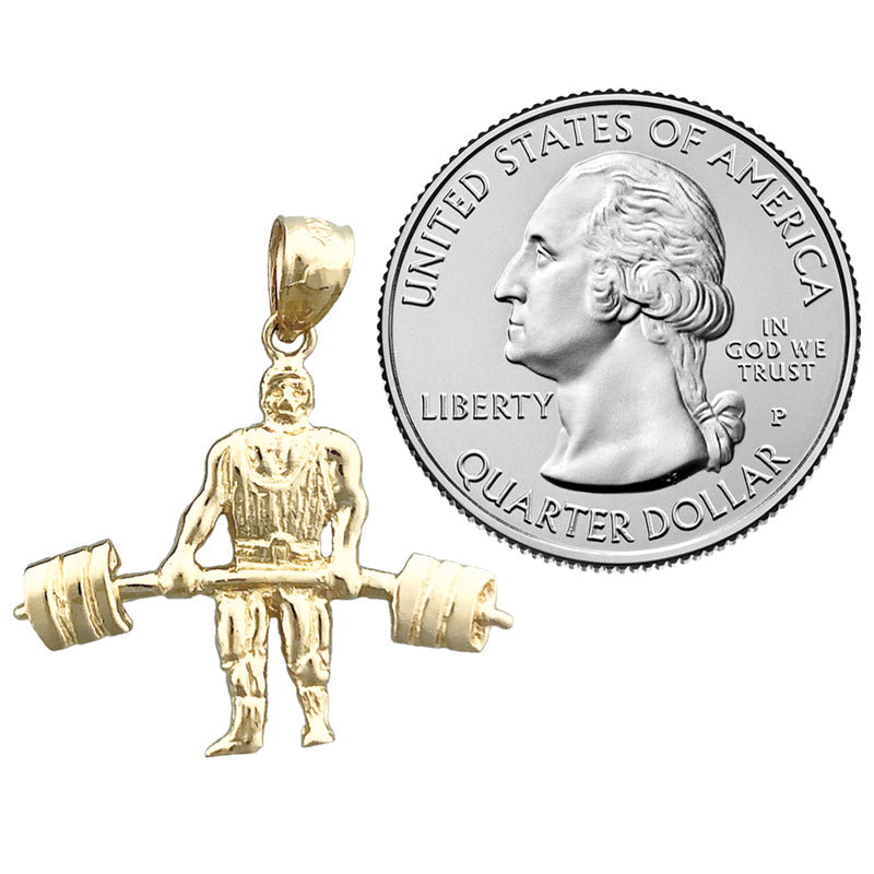 14K Gold Heavyweight Bodybuilder Pendant