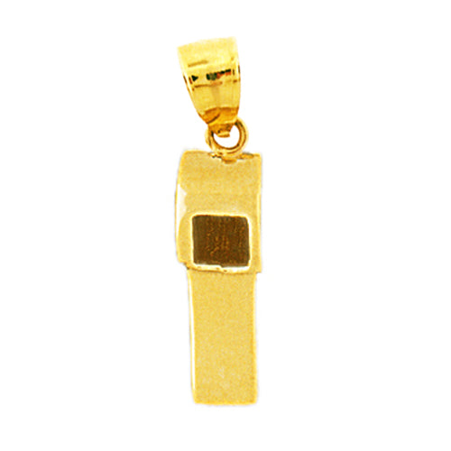 14K Gold 3D Whistle Charm