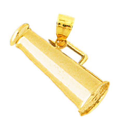 14K Gold 3-D Megaphone Charm