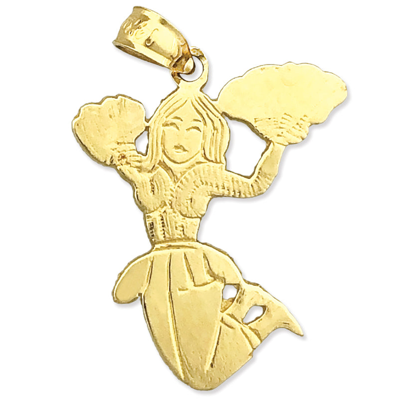 14K Gold Cheerleader Pendant