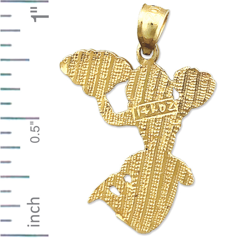 14K Gold Cheerleader Pendant