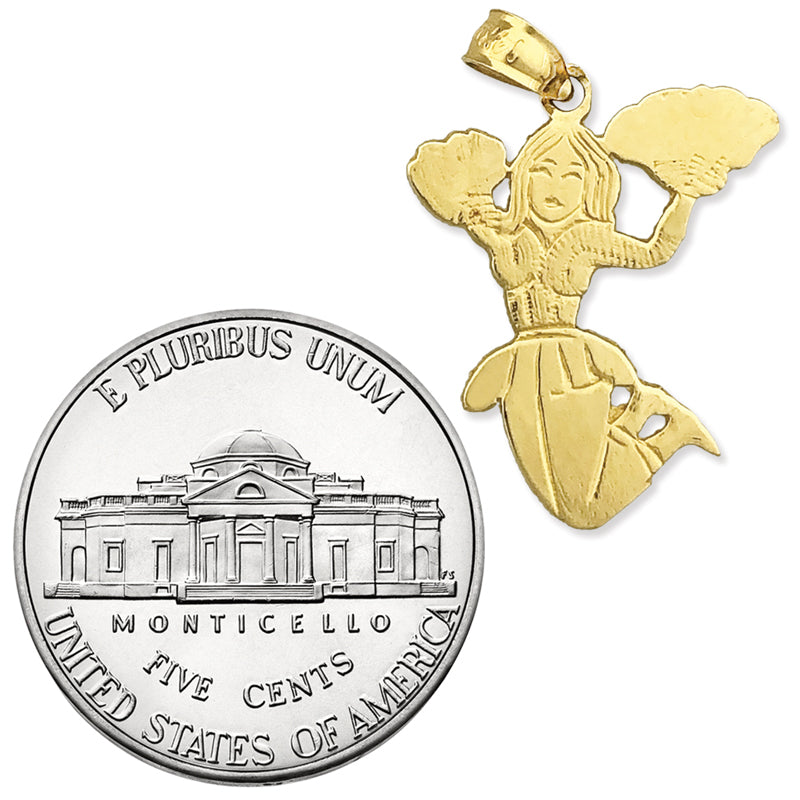 14K Gold Cheerleader Pendant