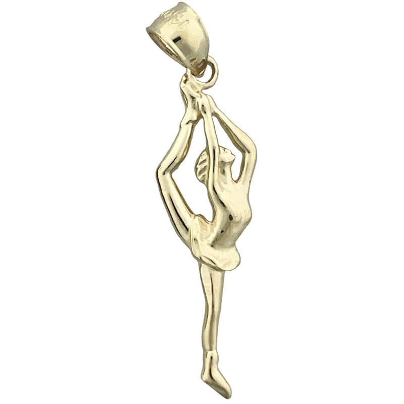 14K Gold Female Gymnast Pendant