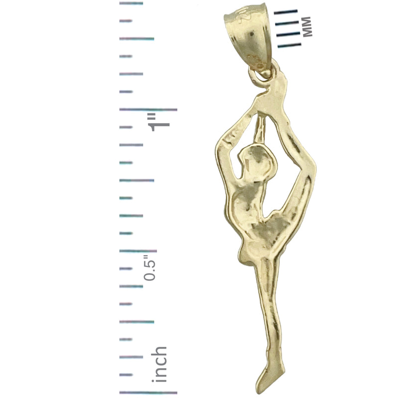 14K Gold Female Gymnast Pendant