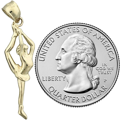 14K Gold Female Gymnast Pendant