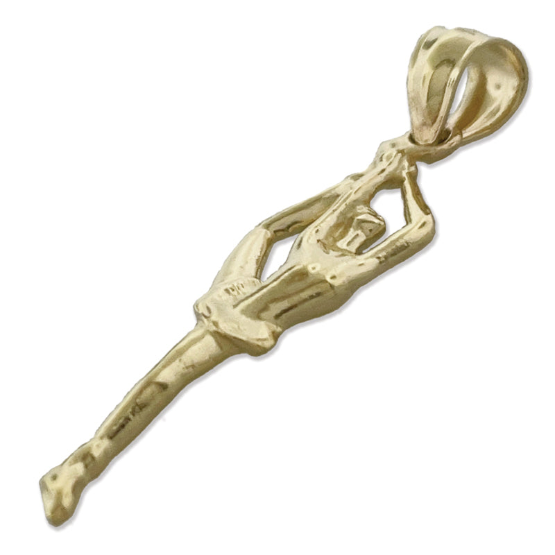 14K Gold Female Gymnast Pendant