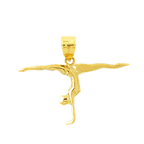 14K Gold Handstand Split Gymnastic Charm