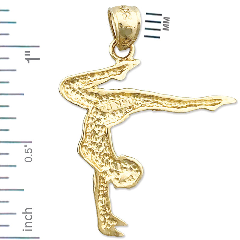 14K Gold Handstand Gymnastic Pendant