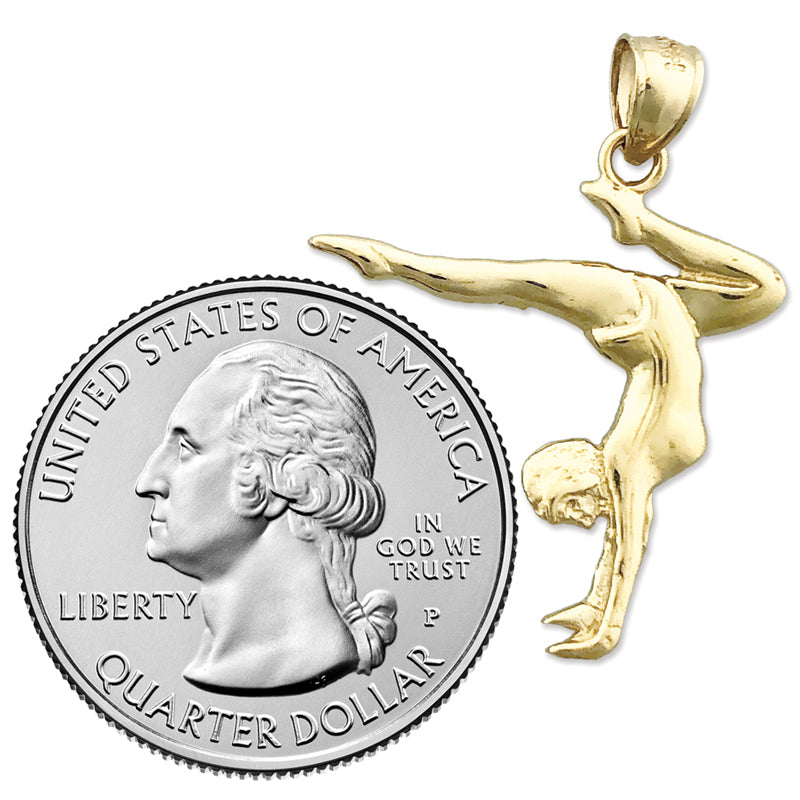 14K Gold Handstand Gymnastic Pendant