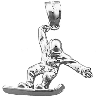 14K Gold Snowboarder Pendant