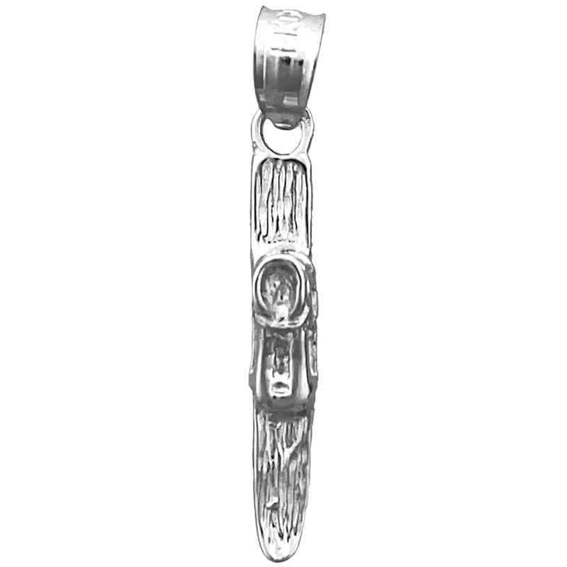 14K Gold 3D Snow Ski Board Charm