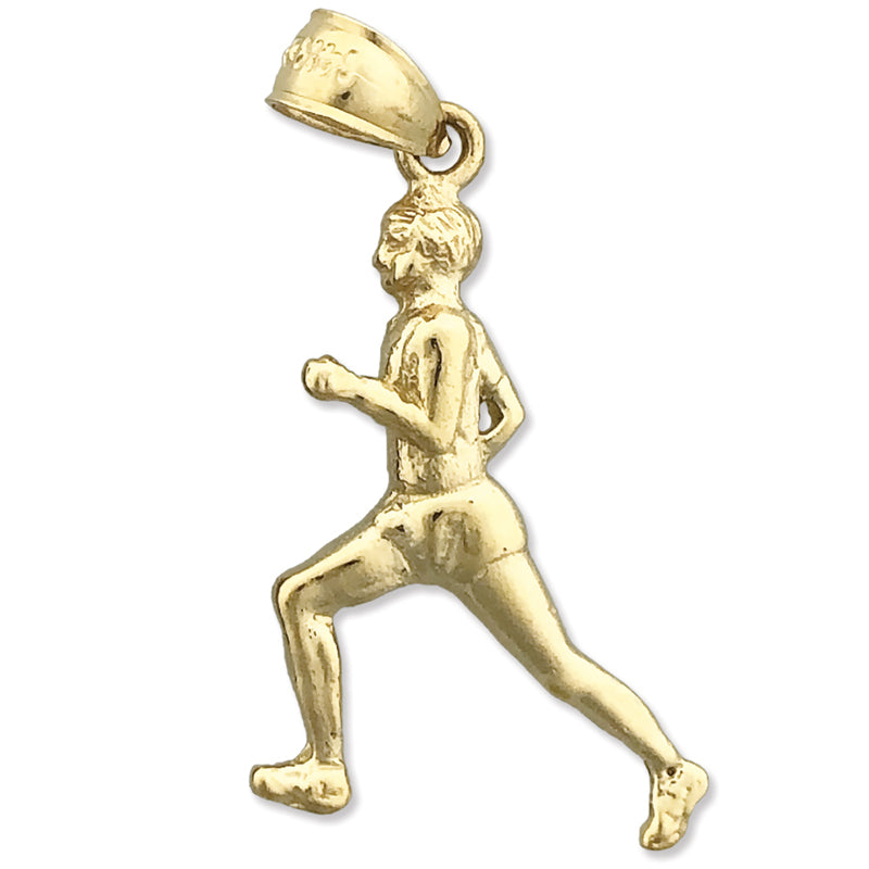14K Gold Sports Male Runner Pendant
