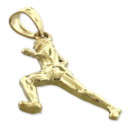 14K Gold Sports Male Runner Pendant