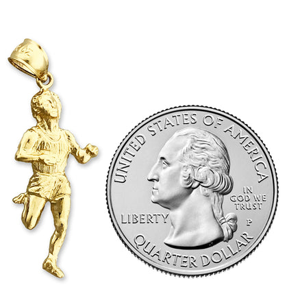 14K Gold Marathon Runner Pendant