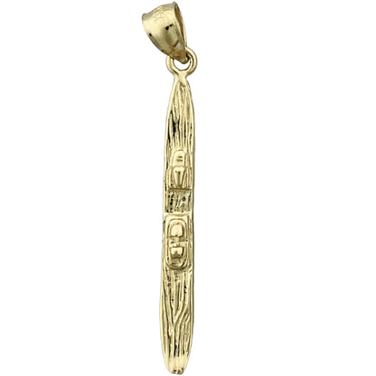14K Gold 3D Water Ski Pendant