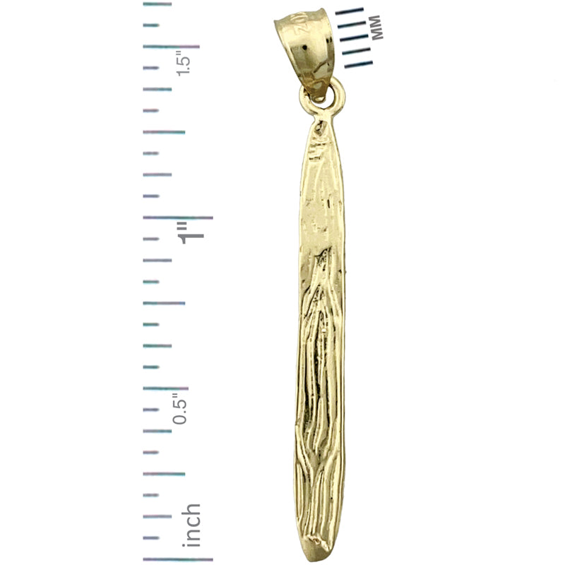 14K Gold 3D Water Ski Pendant