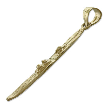14K Gold 3D Water Ski Pendant