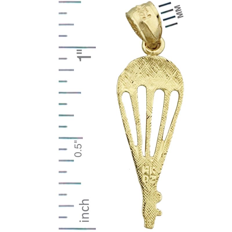 14K Gold Parachute Charm