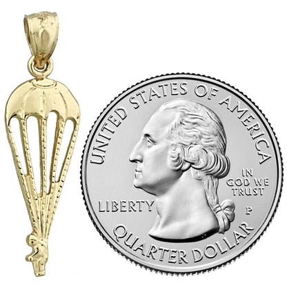 14K Gold Parachute Charm