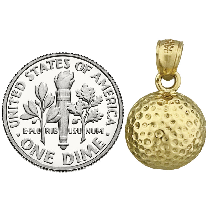 14K Gold Golf Ball Charm