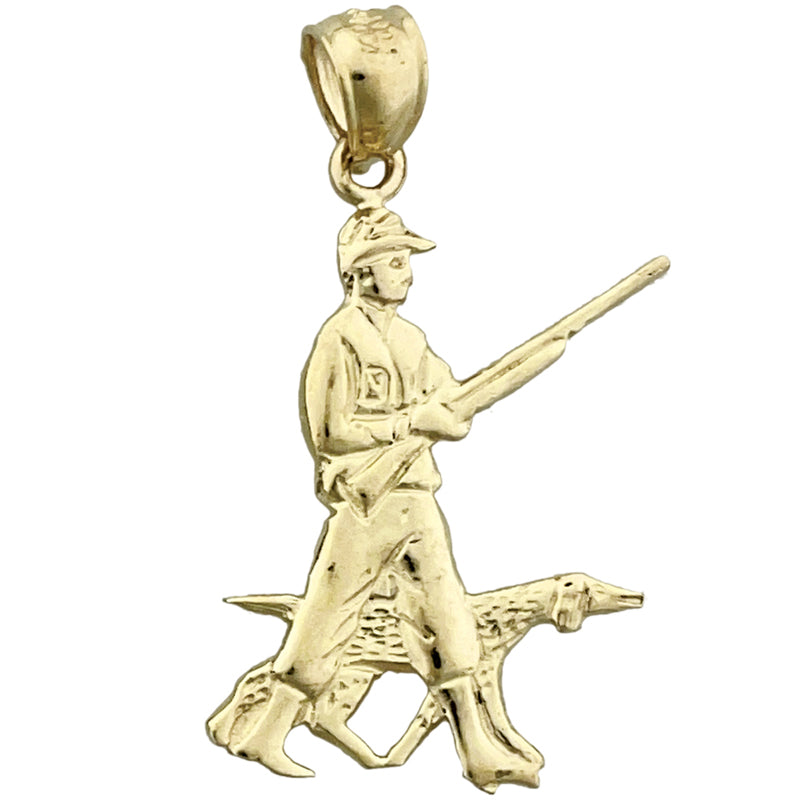 14K Gold Hunter and Hound Pendant