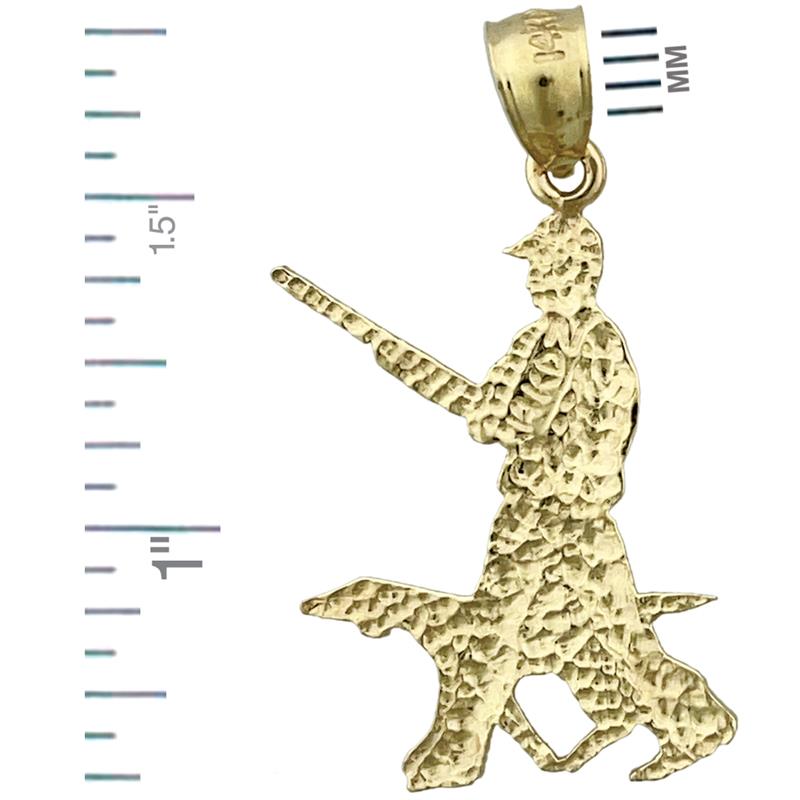14K Gold Hunter and Hound Pendant