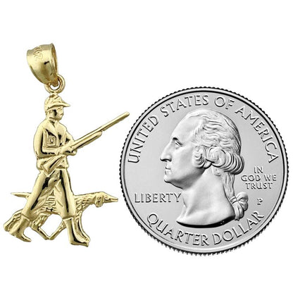 14K Gold Hunter and Hound Pendant