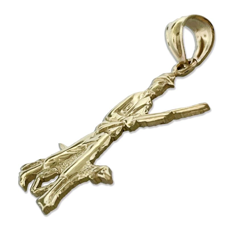 14K Gold Hunter and Hound Pendant